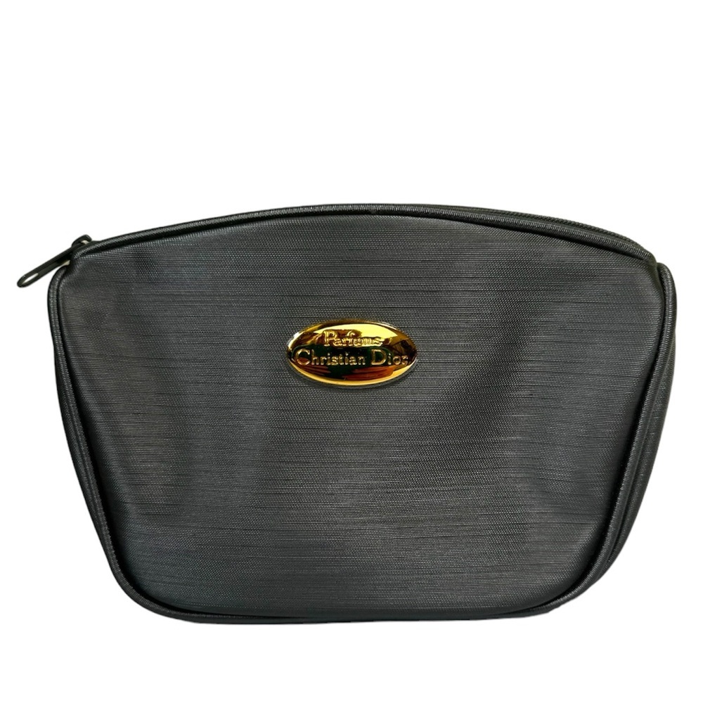 DIOR Bag Logo Bag Clutch Parfums Cosmetic Canvas Zip Tote Makeup Tech Organizer